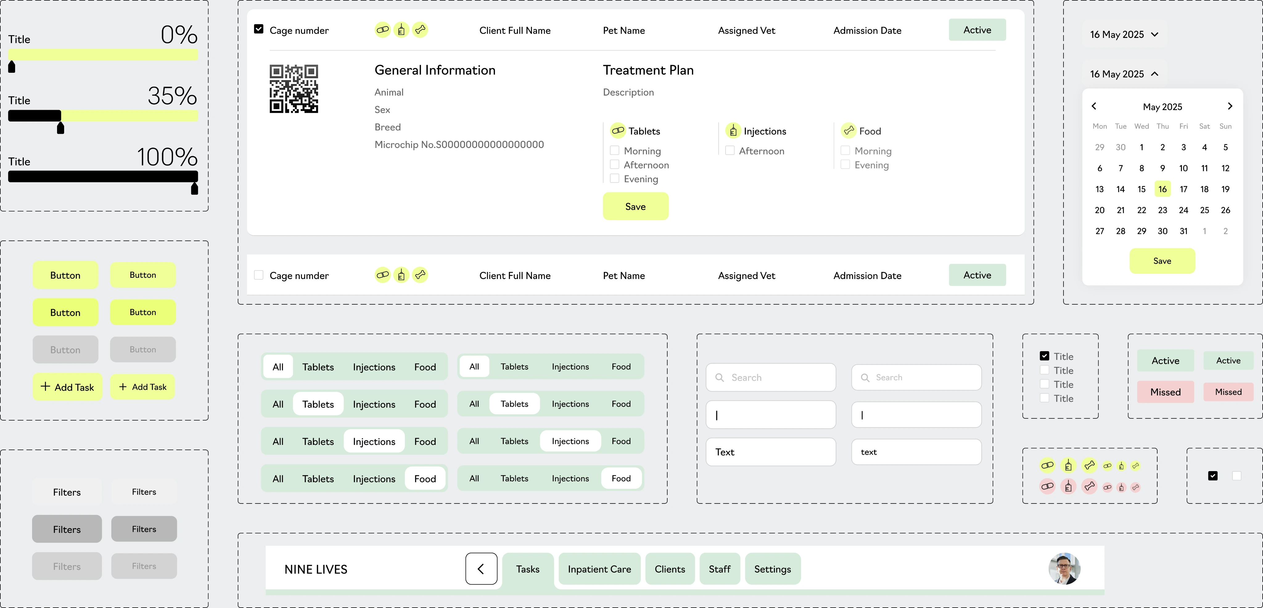 UI-kit overview for the veterinary platform