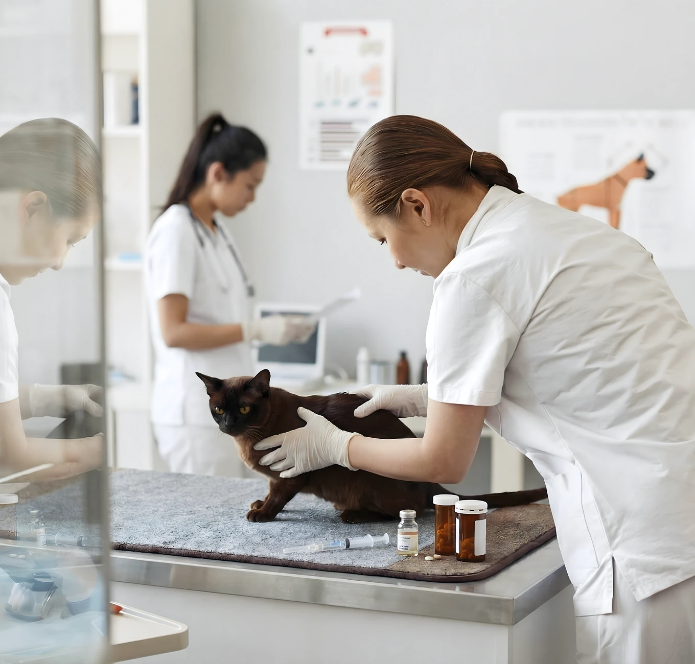 Veterinary clinic workspace